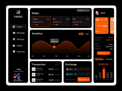 Design of banking financial instrument panel