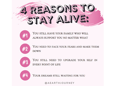 4 Reasons To Stay Alive design flat illustration illustrator typography vector
