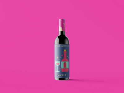 Wine Bottle Mockup blank design isolated logo