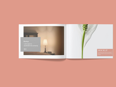 A4 Landscape Catalog / Magazine Mock-Up brochure graphic design mockup