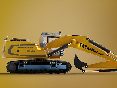 EXCAVATOR MOCKUP 3d branding contruction design excavator graphic design logo mockup
