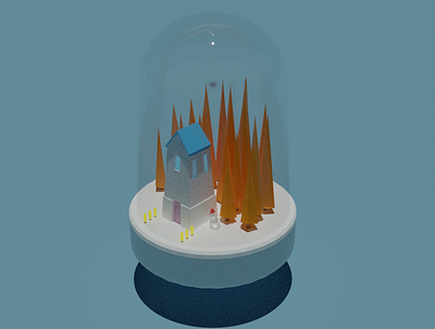 world in glass 3dblender design illustration