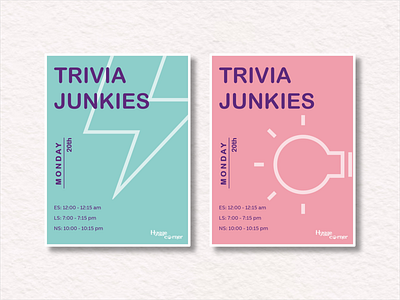 Trivia Junkies Posters design logo minimal poster