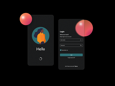 Mobile App UI - Login screen app branding design ui