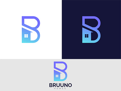 Bruuno Homes Logo for real estate | Logo Design adobe illustrator dribbblers dribblebib illustrator logo logo design logotype real estate logo realestate realestate logo