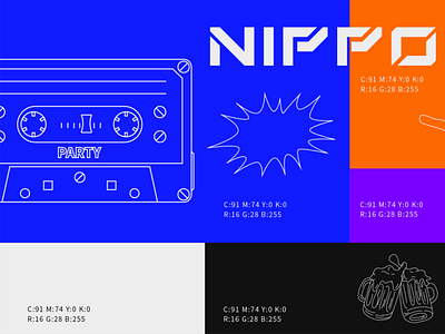 NIPPOM Electron Party Hall Branding brand design brand identity branding branding design logotype visual
