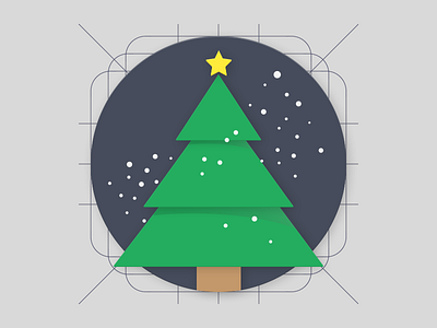 Christmas - Material Design Icon christmas christmastree dark design google icon love material snow snowfall star tree