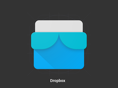 Dropbox - Redesign - Material Design Icon android box dark design drop dropbox google icon material materialize materialized pack