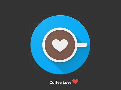 Coffee Love - - Material Design Icon android coffee dark design google hot icon material materialize materialized modern pack