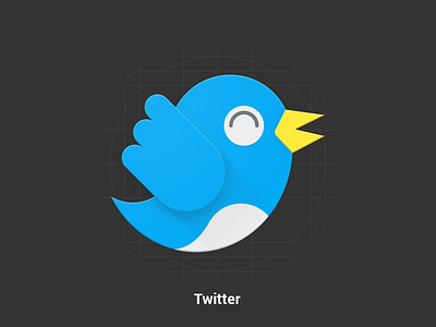 Twitter - Redesign - Material Design Icon design google icon material materialdesign paper redesign twitter