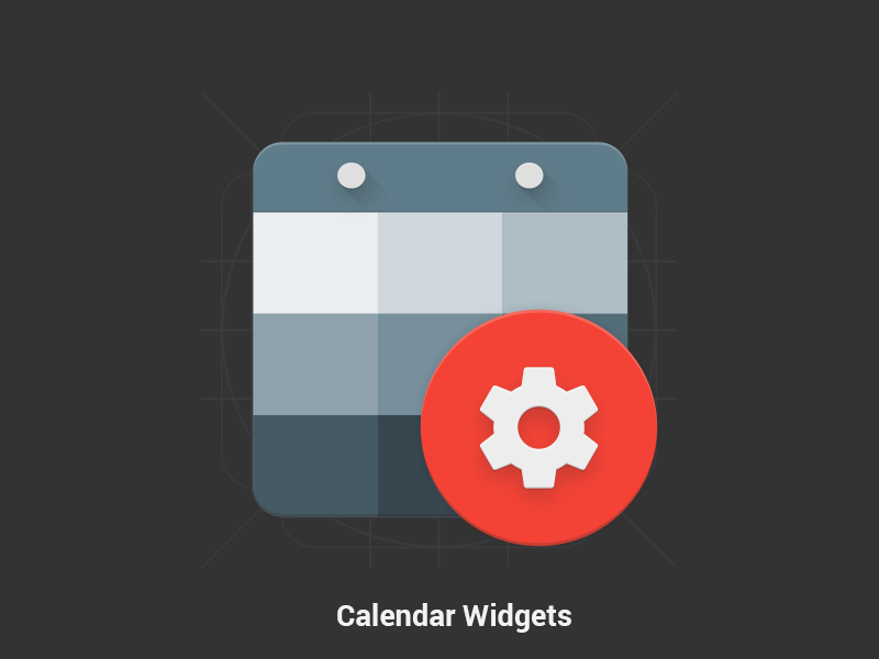 Calendar Widgets - Material Design Icon gear red bluegrey grey blue calendar google materialized icon design material