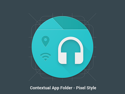 Contextual App Folder - Pixel Style - Icon android androidapp application contextual design google material nexus onboarding screens teal