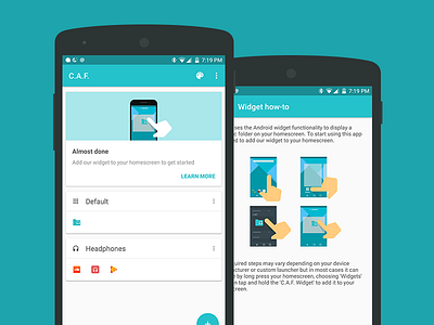 "How To" Illustration - C.A.F - Material Design Illustration color design google howto illustration material materialdesign teal ui widget