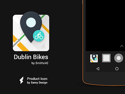 Dublin Bike - Material Design Icon android bike bikefinder design google icon location map material materialized teal