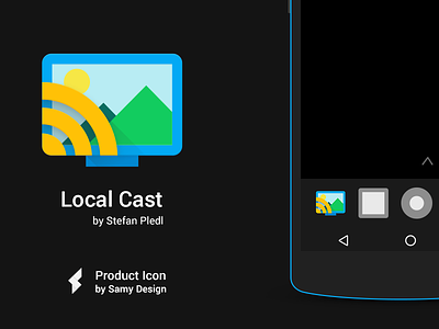Localcast For Chrome - Material Design Icon android blue cast chromecast design google icon localcast material materialized orange