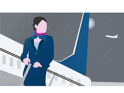 Air Hostess - مضيفات الهواء - Illustration aeroplane airhostess airliens cabin cabincrew crew design flight attendant illustration materiadesign material stewardess