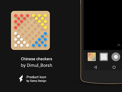 Chinese Checker - Material Design Icon android boardgame checker checkers chinese design german google icon material materialized