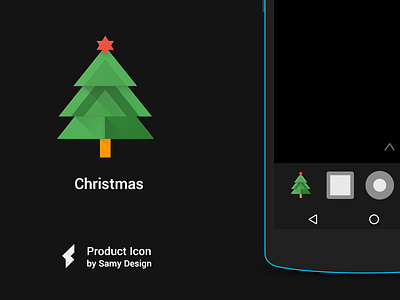 Christmas - Material Design Icon christmas christmastree dark design google icon love material snow snowfall star tree