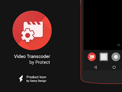 Video Transcoder - Material Design Icon android design gears google icon material materialized movie transcoder video videotranscoder