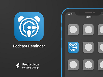 Podcast Reminder - iOS Icon Design alarm alarm app alarm clock gradient gradient design gradient icon gradient icons icon icon app icon artwork illustration illustrator ios iosicon iospodcast iphone pocket podcast podcast art podcast logo