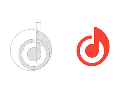 Music Note | Logo concept for Rhythm Software android branding branding and identity icon logo logoconcept logodesign monogram logo music red rhythm