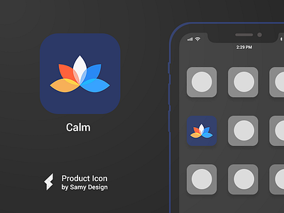 Calm Mediation - iOS Icon Design calm gradient color gradient design gradient icon icon icon artwork illustrator ios iosapp iosicon iphone logo mediation typography