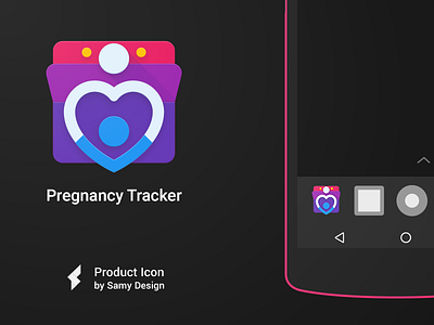 Pregnancy Tracker - Material Design Icon android branding challenge dark design designer google graphic icon illustration logo logodesign material materialdesign materialize materialized typography