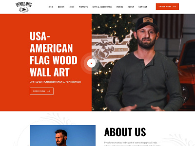 Attractive Wordpress website design for USA military wall art design military minimal retail typography website design