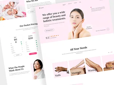 Santik - Beauty Treatment Landing Page beauty beauty treatment design landing page salon spa ui uidesign uiux webdesign website