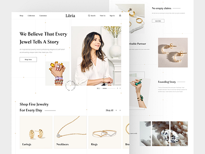 Loria - Jewelry Website branding design ecommerce jewelry landing page store ui uidesign uiux user experience user interface website