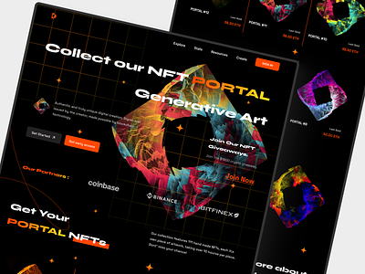 PORTAL - Generative Art NFT design landing page nft nftmarket ui uidesign uiux userinterface website