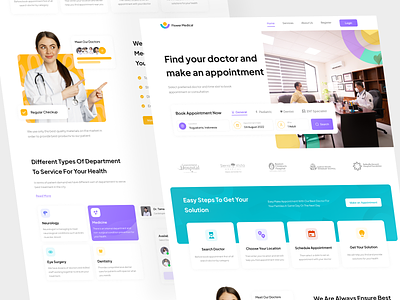 Flower Medical - Medical Landing Page appointment book appointment clean clinic doctor doctor appointment find doctor health healthcare landing page medic medical medical app medicine ui uidesign uiux web web app website
