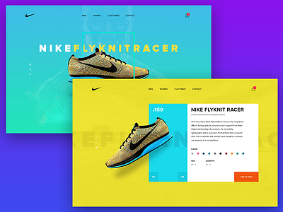 Nike UI Concept e commerce shoes ui web design