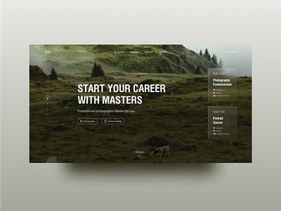 Photography Courses Design ui ux web