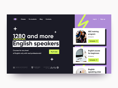 Online Language Learning Platform - Website concept design ui ux web