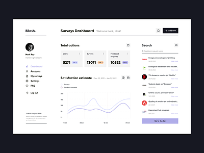 Survey Providers Dashboard - Website concept design ui ux web