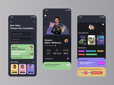 App Screen UI for Political Candidate