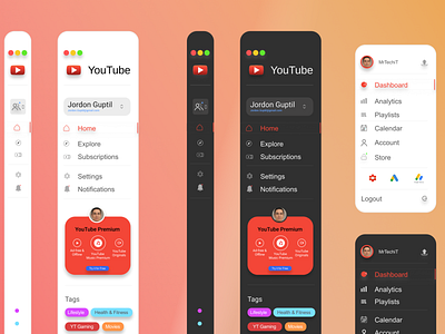 YouTube Sidebar concept dailyuichallenge design google sidebar ux youtube