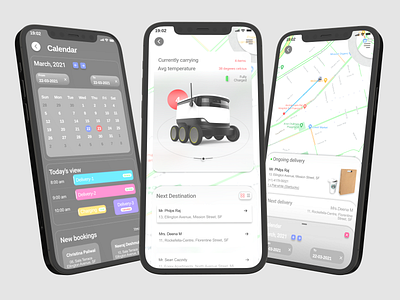 Robot Scheduling App 3d app apple calendar concept dailyuichallenge delivery design food robot scheduling ux