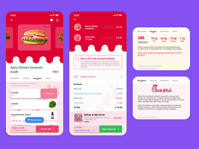 Chick-fil-A order screen app cart checkout concept dailyuichallenge design food iphone order sandwich screen ui ux