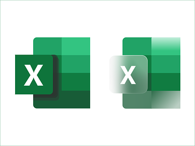 Microsoft Excel Icons 365 branding dailyuichallenge design excel glassmorphism iconography icons illustration logo microsoft office windows10