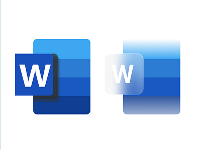 Microsoft Word Icons branding dailyuichallenge design glassmorphism iconography illustration logo microsoft office vector word