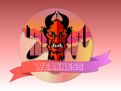 Coin #10: Weakness bad badge coin dailyuichallenge design devil guilt illustration omen series vector weakness