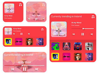 Apple Music widgets apple dailyuichallenge design illustration ios large medium music small songs tile vector widget