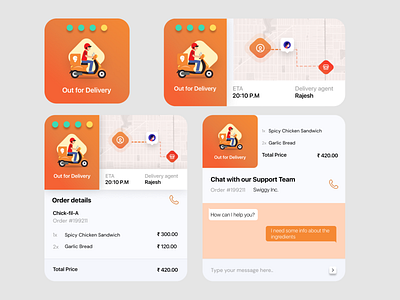 Swiggy's widget for iOS 3d app apple concept dailyuichallenge delivery design food illustration ios swiggy ui ux vector widgets