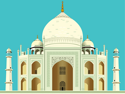 Taj Mahal dailydesign dailyuichallenge design illustration india reflection shadows sketch taj mahal vector