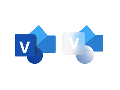 Microsoft Visio Icons app dailydesign dailyuichallenge design fluent glassmorphism icons illustration logo microsoft vector visio windows