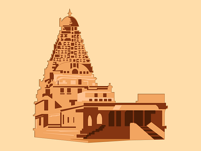Temple Vector (2D) 2d dailyuichallenge design heritage illustration india temple unesco vector world