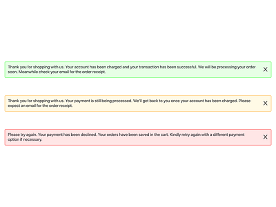 Payments overlay