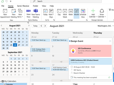 Microsoft Outlook Redesign calendar concept conference design illustration light mode logo meeting microsoft outlook teams ux vector